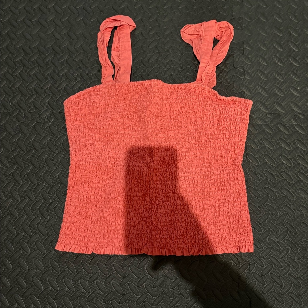 Old Navy Coral Smocked Tank Top